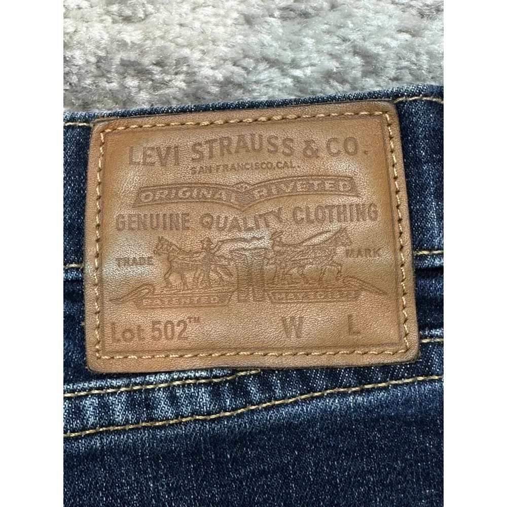Levi Strauss 502 Jeans Mens W40 L36 (32) Big E Premium Tapered Stretch Denim